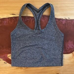 lululemon Cool Racerback Cropped Heathered Black size 6 Luon